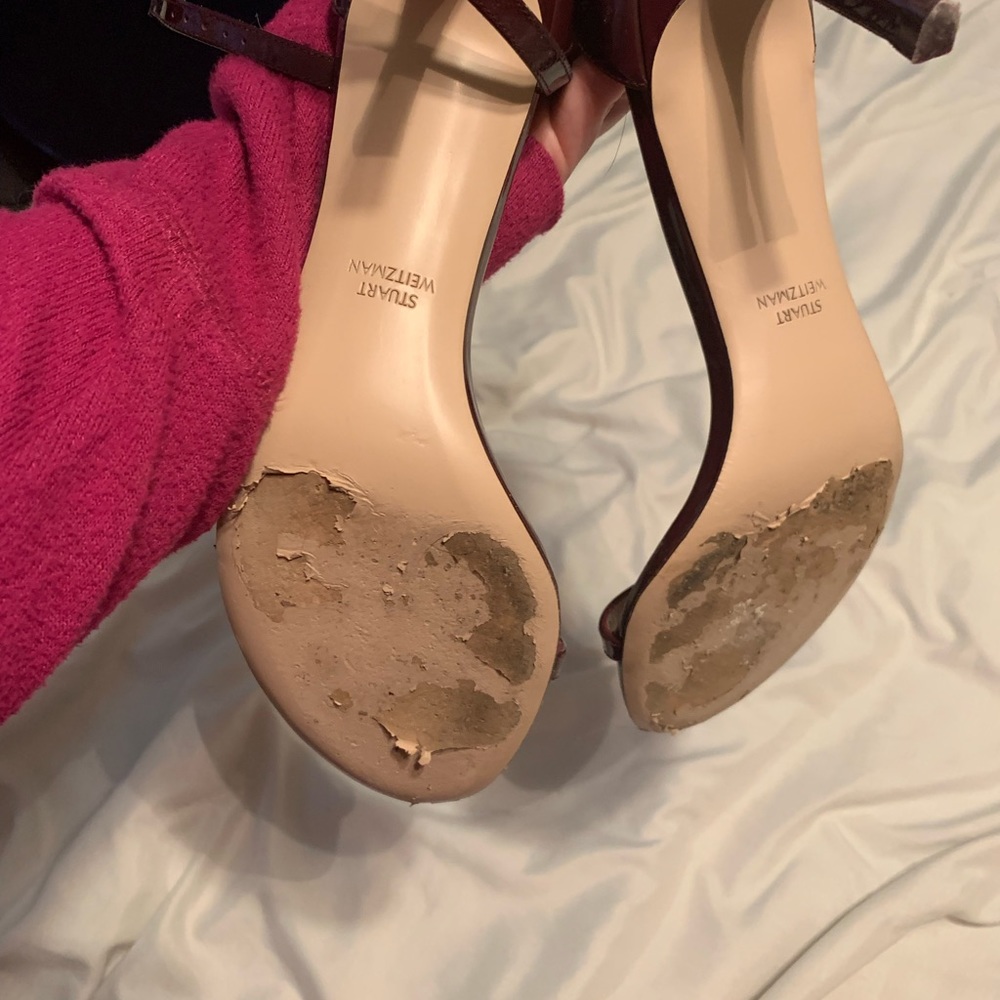 Stuart Weitzman Merlot Sandals, Worn Once. - image 5